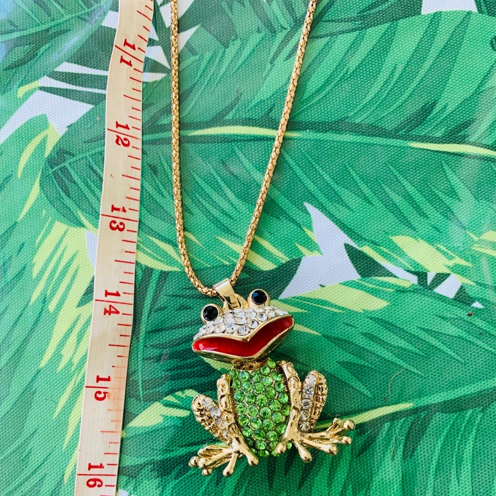 Betsey Johnson Necklace-Jeweled Frog - Picture 3 of 7